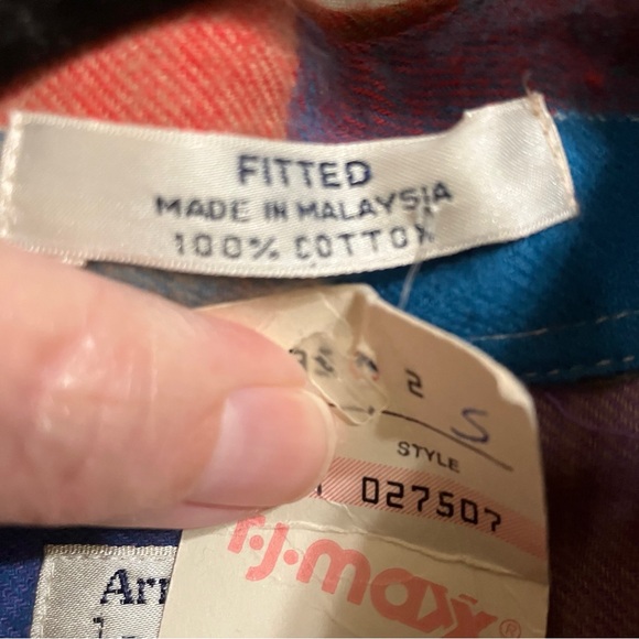 Vintage 80s Arrow Brigade Multicolor Plaid Button Down Shirt-Deadstock NWT Small - Picture 6 of 9
